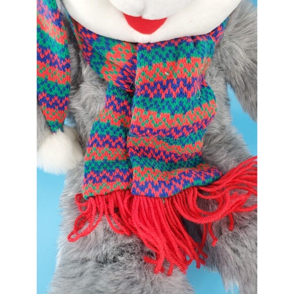 Vintage Holiday Mouse Large Knit Hat & Scarf Christmas Decor 1997 Appx 20" - Picture 6 of 14